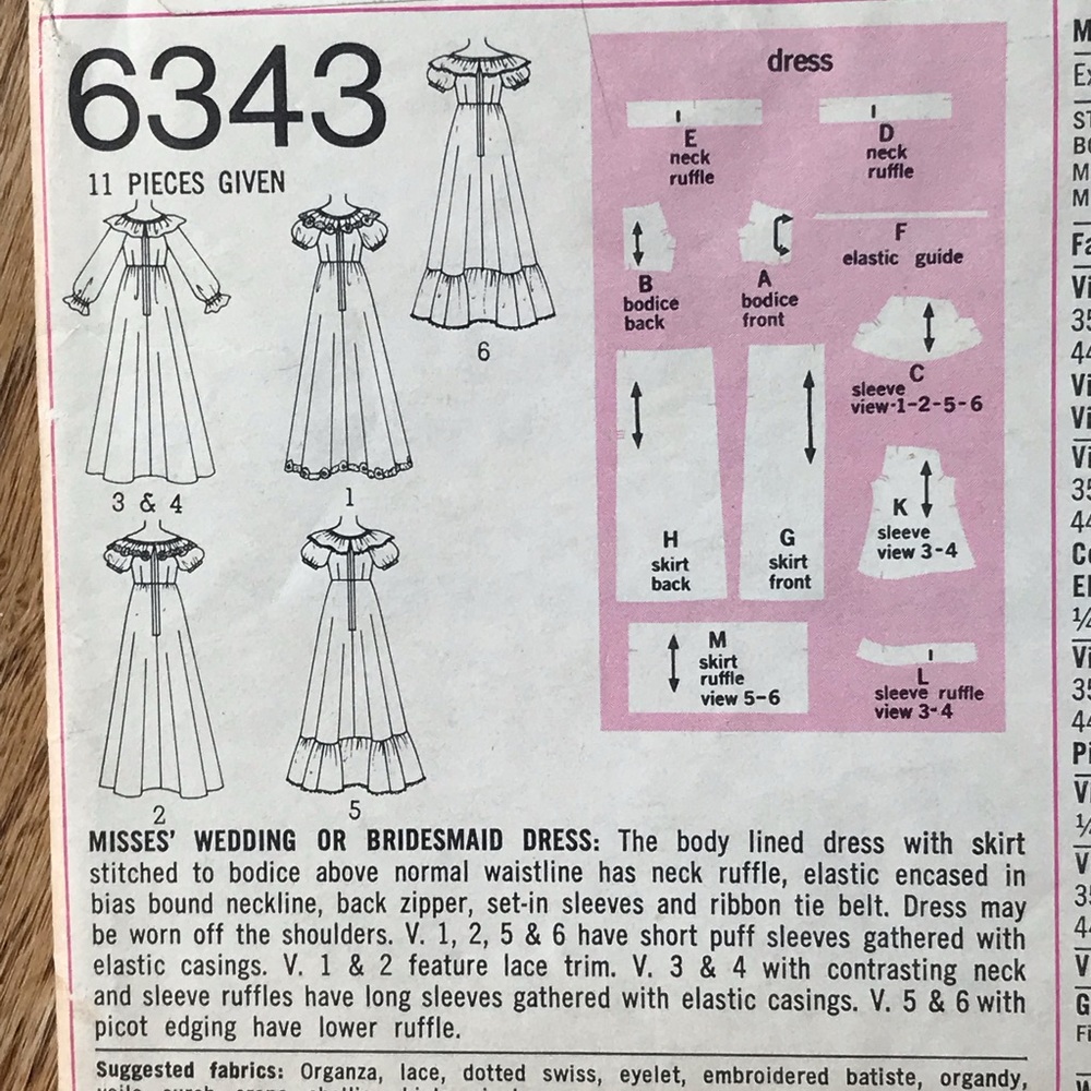 VTG 70s Bridal/Prom Pattern - Picture 4 of 5